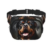 Cool Rottweiler Dog Art Marsupio da donna impermeabile regolabile marsupio alla moda casual borsa a tracolla per corsa, allenamento, escursionismo, viaggi, nero, taglia unica, Nero , Taglia unica