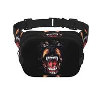 Cool Rottweiler Dog Art - Marsupio unisex regolabile a doppio strato per attività all'aperto, viaggi, corsa, escursionismo, Nero , Taglia unica