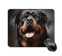 Cool Rottweiler Dog Art Tappetino per mouse con bordo cucito, tappetino per mouse di alta qualità, panno lavabile, tappetino per mouse in gomma antiscivolo, design perfetto per giochi, laptop, lavoro