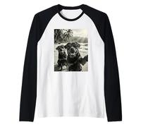 Cool Rottweiler Funny Dog Selfie Beach Occhiali da Sole Cani Maglia con Maniche Raglan