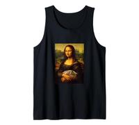 Cool Sarcastic Mona Lisa Carrying Her Cat Graphic Designs Canotta