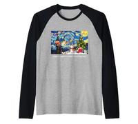 Cool Sarcastic Vincent Van Gogh The Starry Christmas Night Maglia con Maniche Raglan