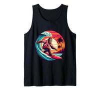 Cool Sasquatch sulla tavola da Surf Surf Onde Tropicali del Tramonto Canotta