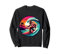 Cool Sasquatch sulla tavola da Surf Surf Onde Tropicali del Tramonto Felpa