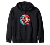 Cool Sasquatch sulla tavola da Surf Surf Onde Tropicali del Tramonto Felpa con Cappuccio
