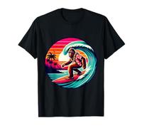 Cool Sasquatch sulla tavola da Surf Surf Onde Tropicali del Tramonto Maglietta