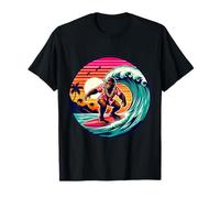 Cool Sasquatch sulla tavola da Surf Surf Onde Tropicali del Tramonto Maglietta