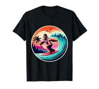Cool Sasquatch sulla tavola da Surf Surf Onde Tropicali del Tramonto Maglietta