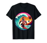 Cool Sasquatch sulla tavola da Surf Surf Onde Tropicali del Tramonto Maglietta