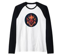 Cool Satana Face per Gli Amanti del Diavolo ardente Maglia con Maniche Raglan