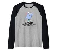 Cool Saying Un Viaggio di Mille miglia Maglia con Maniche Raglan