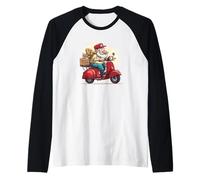Cool Scooter Delivery Pizza Costume per Ragazzi e Ragazze Maglia con Maniche Raglan