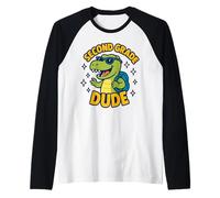 Cool Second Grade Dinosaur Apparel per ragazzi torna a scuola Maglia con Maniche Raglan