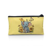 Cool Shark - Astuccio portatile per bambini, multifunzione, grande capacità, per studentesse e ragazze, regalo per il rientro a scuola, Elefante Baby Girasole, 8.8"x1.7"x4.1", Set di zaini per la