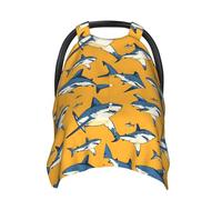 Cool Shark Blue Print Baby Car Seat Covers, traspirante allattamento copertura allattamento al seno, copertura passeggino, baldacchino multiuso per seggiolino auto, neonati