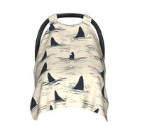 Cool Shark Fin Print Baby Car Seat Covers, traspirante allattamento copertura allattamento al seno, copertura passeggino, baldacchino multiuso per seggiolino auto, neonati neonati