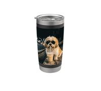 Cool Shih Tzu Cane Indossare Occhiali Da Sole Bere Bubble Tea Bicchiere termico in acciaio inox doppia parete