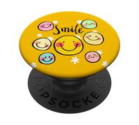 Cool Silhouette Happy Smile Face Illustration Graphic Design PopSockets PopGrip Adesivo