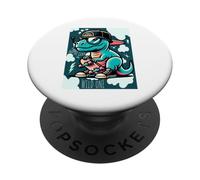 Cool Skate Dino Baby Dinosaur Cartoon for Kids PopSockets PopGrip Adesivo