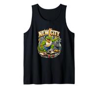 Cool Skateboarding Alligator New City Streetwear Graphic Canotta