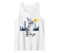 Cool Skater Coniglietto di Pasqua Skyline della Città Canotta