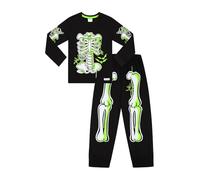 Cool Skeleton Glow In The Dark Pigiama Unisex Lungo, Nero , 5-6 Anni