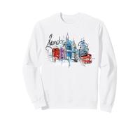 Cool Sketch Hand Drawn London Skyline Landmarks Illustration Felpa