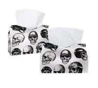 Cool Skulls - Copertura per scatola di fazzoletti senza cuciture, rettangolare, decorativo, per bagno, cucina, tavolino da caffè, auto
