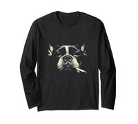 Cool Smoking Bulldog Francese Amante dei Cani Umorismo Maglia a Manica