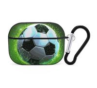 Cool Soccer Ball AirPods Pro Custodia protettiva con anello portachiavi, custodia protettiva rigida in PC per AirPods Pro di seconda generazione, per donne e uomini, facile da aprire, protezione
