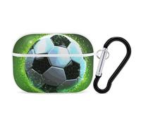Cool Soccer Ball AirPods Pro Custodia protettiva con anello portachiavi in PC custodia protettiva rigida per AirPods Pro di seconda generazione, per donne e uomini, facile da aprire, protezione contro