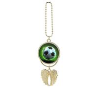 Cool Soccer Ball Car Hanging Ornament Rear View Mirror Pendant Lucky Presents Hanging Ornament Funny Car Pendant for Office Auto Home Decoration Gold-style
