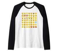 Cool Social Media Sarcastic Smile Faces Graphic Designs Maglia con Maniche Raglan