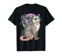 Cool Space Possum Sunglasses Galaxy Lightning Opossum Maglietta