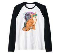 Cool Space Tiger Sunglasses Galaxy Lightning Tiger Maglia con Maniche Raglan