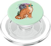Cool Space Tiger Sunglasses Galaxy Lightning Tiger PopSockets PopGrip per MagSafe