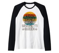 Cool Spaghetti Art per Donne Ragazze Cibo Italiano Pasta Amante Maglia con Maniche Raglan