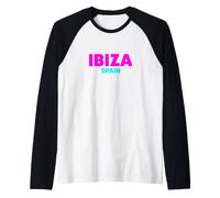 Cool Spain Ibiza Island Illustration Novelty Graphic Designs Maglia con Maniche Raglan