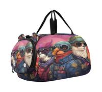 Cool Spazio Animale Arte Borsa Sportiva da Nuoto e Palestra con Scomparto per Scarpe Borsa da Viaggio per Il Fine Settimana Borsone per Ragazzi