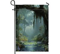Cool Spring - Bandiere da giardino con albero della giungla, 30,5 x 45,7 cm, double-face, per esterni, foreste tropicali, fiume, paesaggi naturali, paesaggi naturali, cortile, cortile, prato