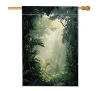 Cool Spring - Bandiere per casa sull'albero della giungla, 71 x 101 cm, double-face, per esterni, con foresta tropicale, paesaggio verticale, bandiera per la casa, paesaggio naturale, cortile, cortile