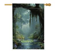 Cool Spring - Bandiere per casa sull'albero della giungla, 71 x 101 cm, double-face, per esterni, foreste tropicali, fiume, bandiera verticale standard per la casa, paesaggio naturale, bandiera con