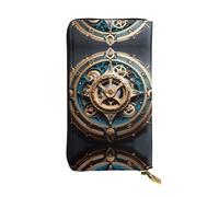 Cool Steampunk Gear - Portafoglio lungo in pelle con motivo ingranaggi (19,1 x 10,4 cm), scomparto multifunzione extra large, ottimo regalo