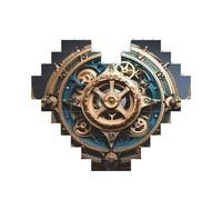 Cool Steampunk Gear Print Building Brick Block Puzzle a forma di cuore â per San Valentino, compleanno, matrimonio