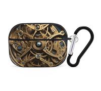 Cool Steampunk Gears AirPod Pro, cover rigida antigraffio in policarbonato con portachiavi, accessori per AirPod Pro 2°/1° custodia per donne e uomini, stile nero