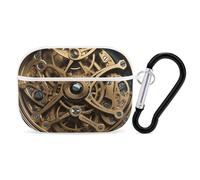 Cool Steampunk Gears AirPod Pro, cover rigida antigraffio in policarbonato con portachiavi, accessorio per AirPod Pro 2°/1° custodia per donne e uomini, stile bianco