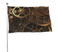 Cool Steampunk Gears Bandiera 152,4 x 243,8 cm Stampa su entrambi i lati Bandiera da giardino Banner decorativo non sbiadisce Bandiera da cortile con occhielli in ottone Sfondo fotografico da