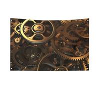 Cool Steampunk Gears Bandiera 3x5 Ft No Fade Bandiera di benvenuto Giardino Yard House Bandiere Decorative Garden Yard Sign Indoor Outdoor Banner Party Home Decor
