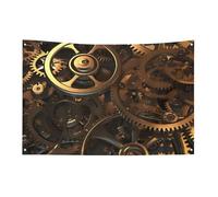 Cool Steampunk Gears Bandiera 3x5 Ft No Fade Bandiera di benvenuto Giardino Yard House Bandiere Decorative Garden Yard Sign Indoor Outdoor Banner Party Home Decor