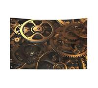 Cool Steampunk Gears Bandiera 3x5 Ft No Fade Bandiera di benvenuto Giardino Yard House Bandiere Decorative Garden Yard Sign Indoor Outdoor Banner Party Home Decor